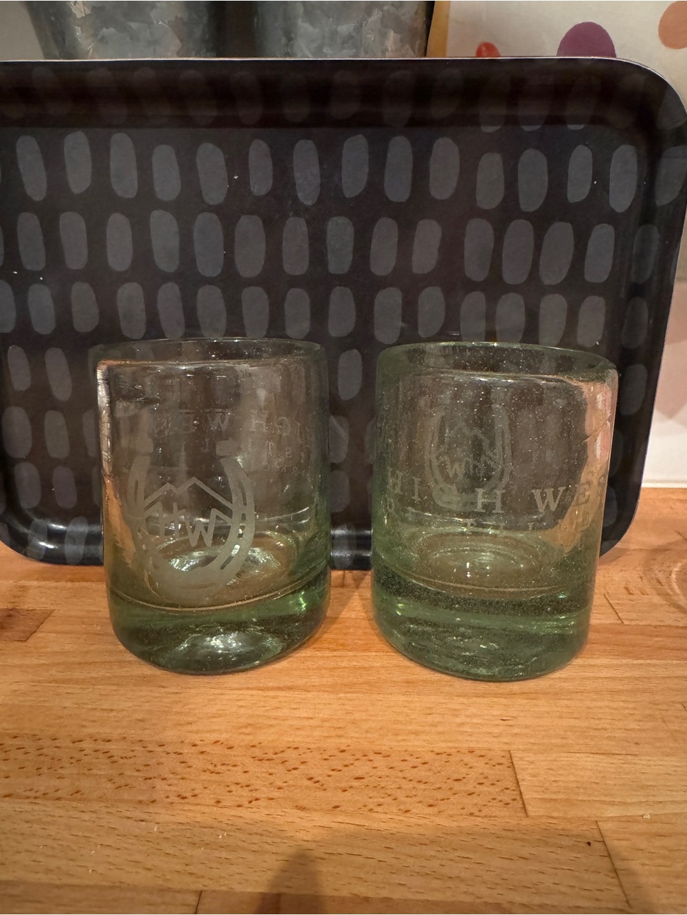 High West Distillery Utah hand-blown whiskey glasses set of 2